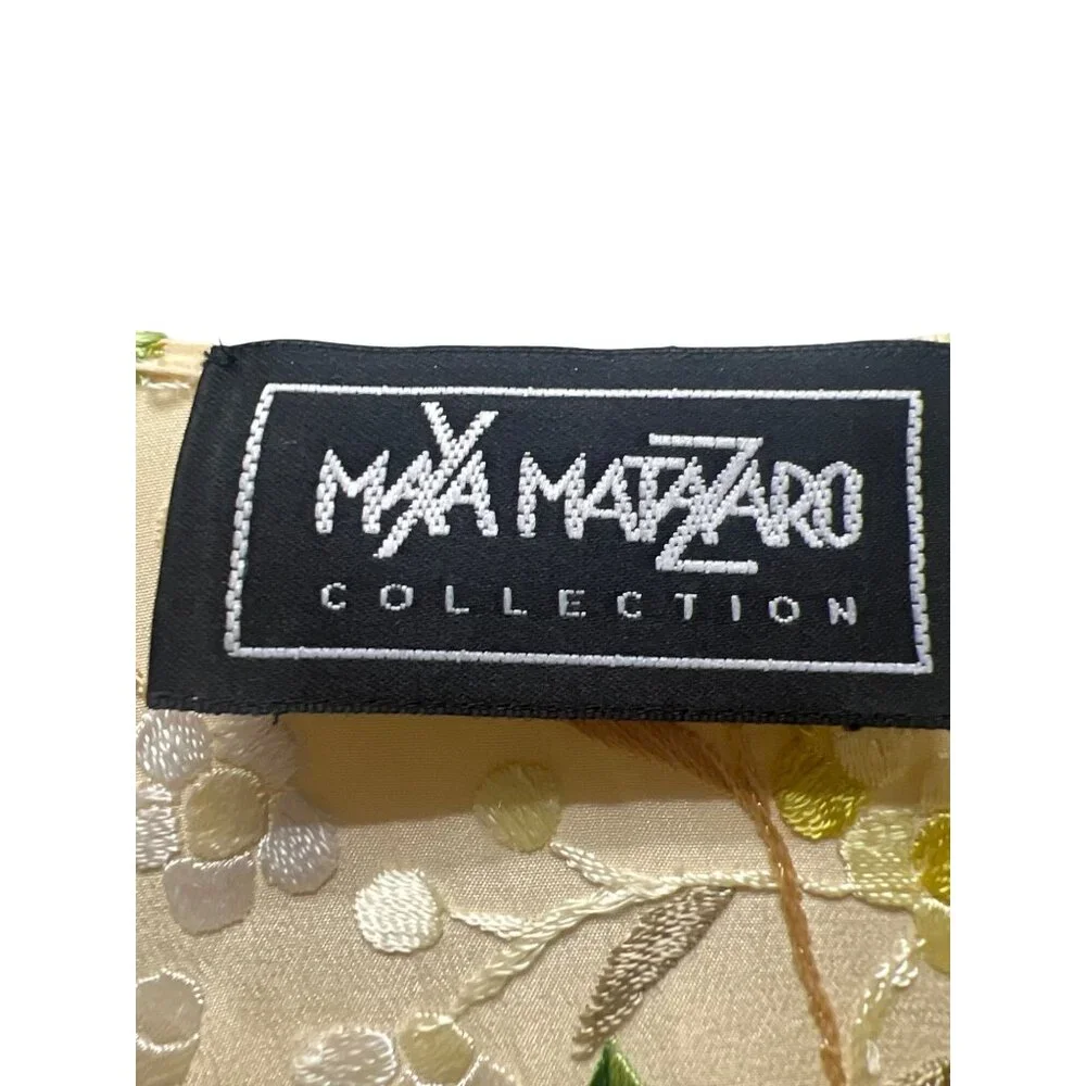 Maya Matazaro Boutique Pale Yellow Silk Floral Opera Coat Kimono